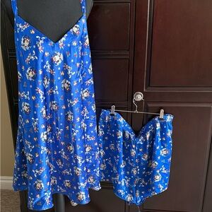 Warner Bros. Classic Looney Tunes Collection, Print Blue Chemise and Shorts